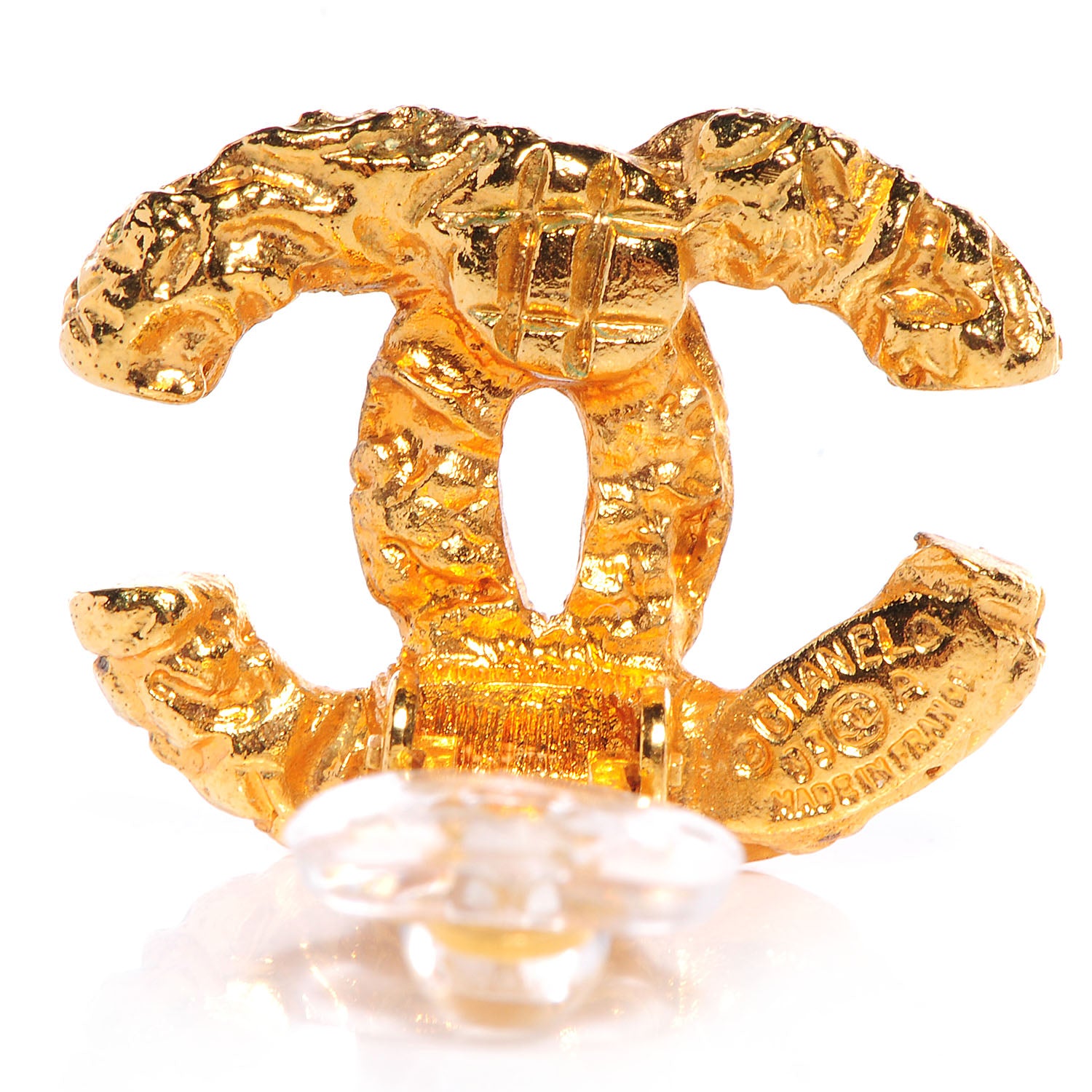 Chanel CC Clip On Earrings Gold 3 of 5