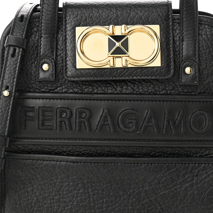 Salvatore Ferragamo Grained Calfskin Gancini Mini Top Handle Crossbody Bag Black 8 of 10