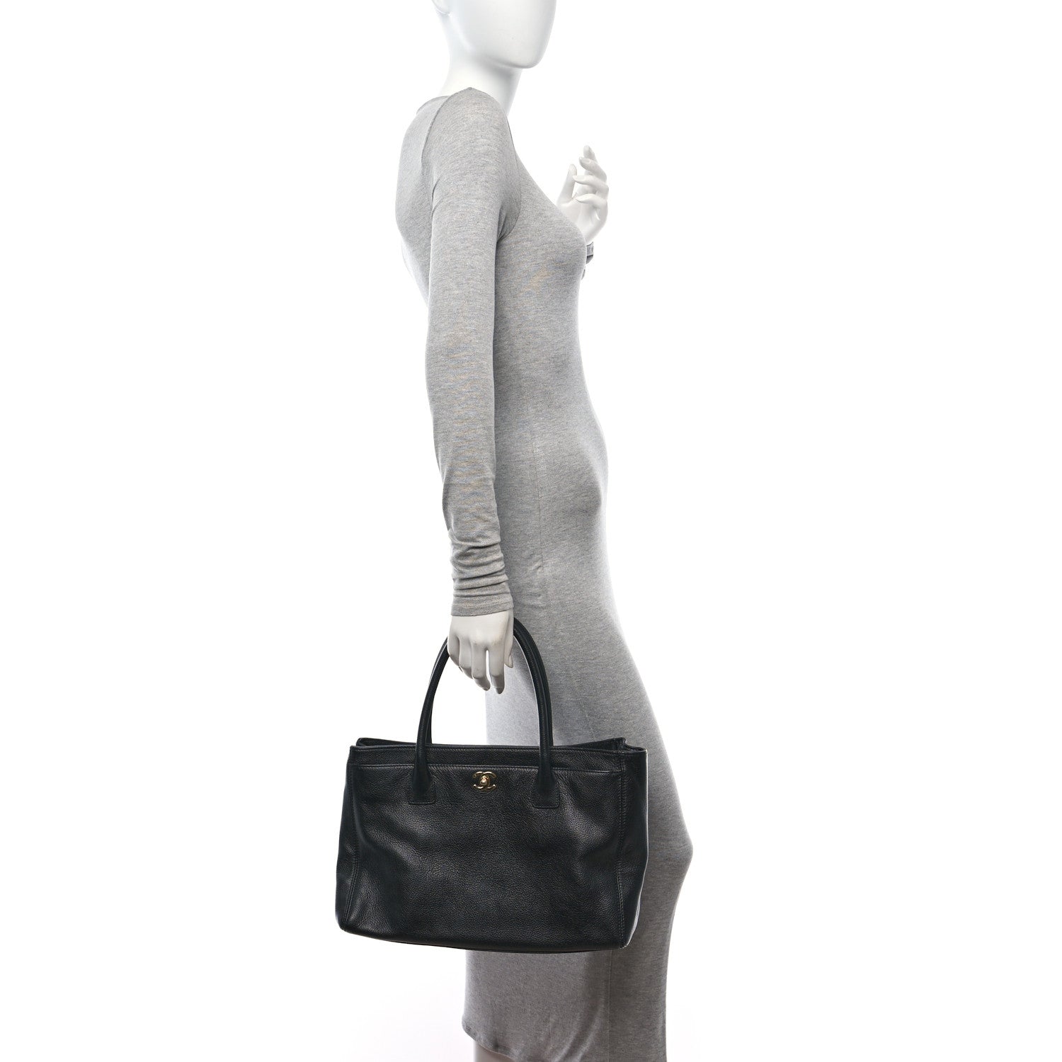Chanel Calfskin Cerf Executive Shopper Tote Black 2 of 10