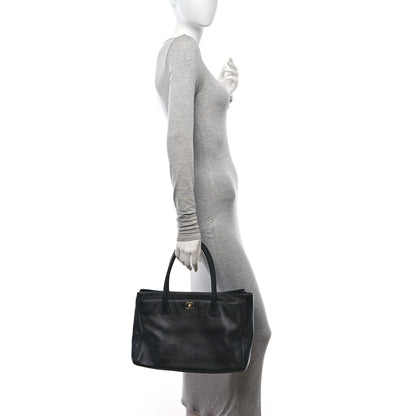 Chanel Calfskin Cerf Executive Shopper Tote Black 2 of 10