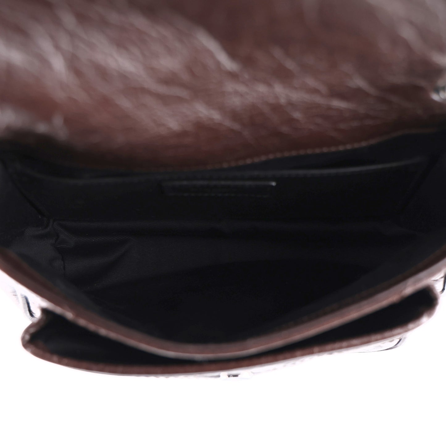 Crinkled Lambskin Matelasse Monogram Baby Niki Chain Satchel Chocolate