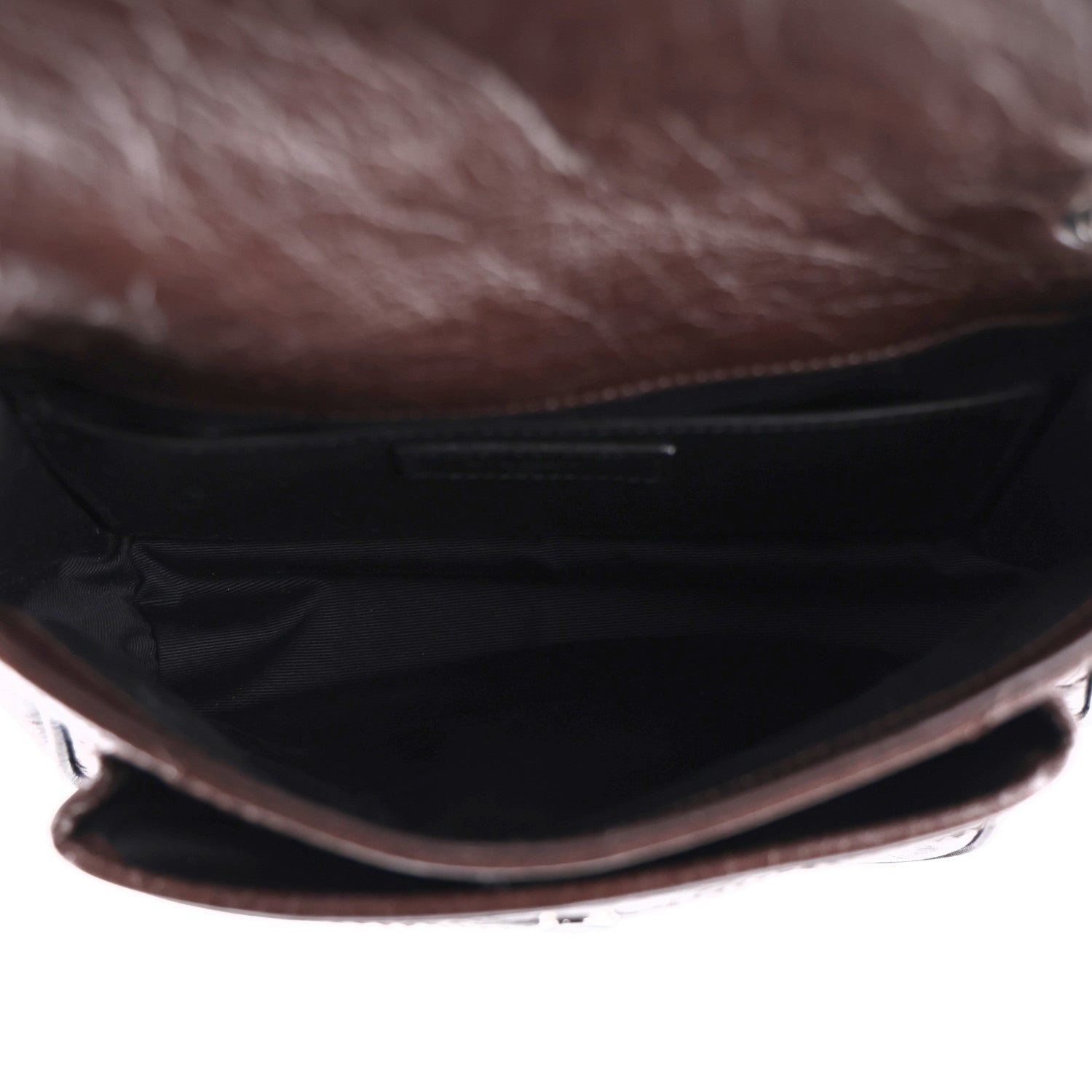 Saint Laurent Crinkled Lambskin Matelasse Monogram Baby Niki Chain Satchel Chocolate 5 of 11
