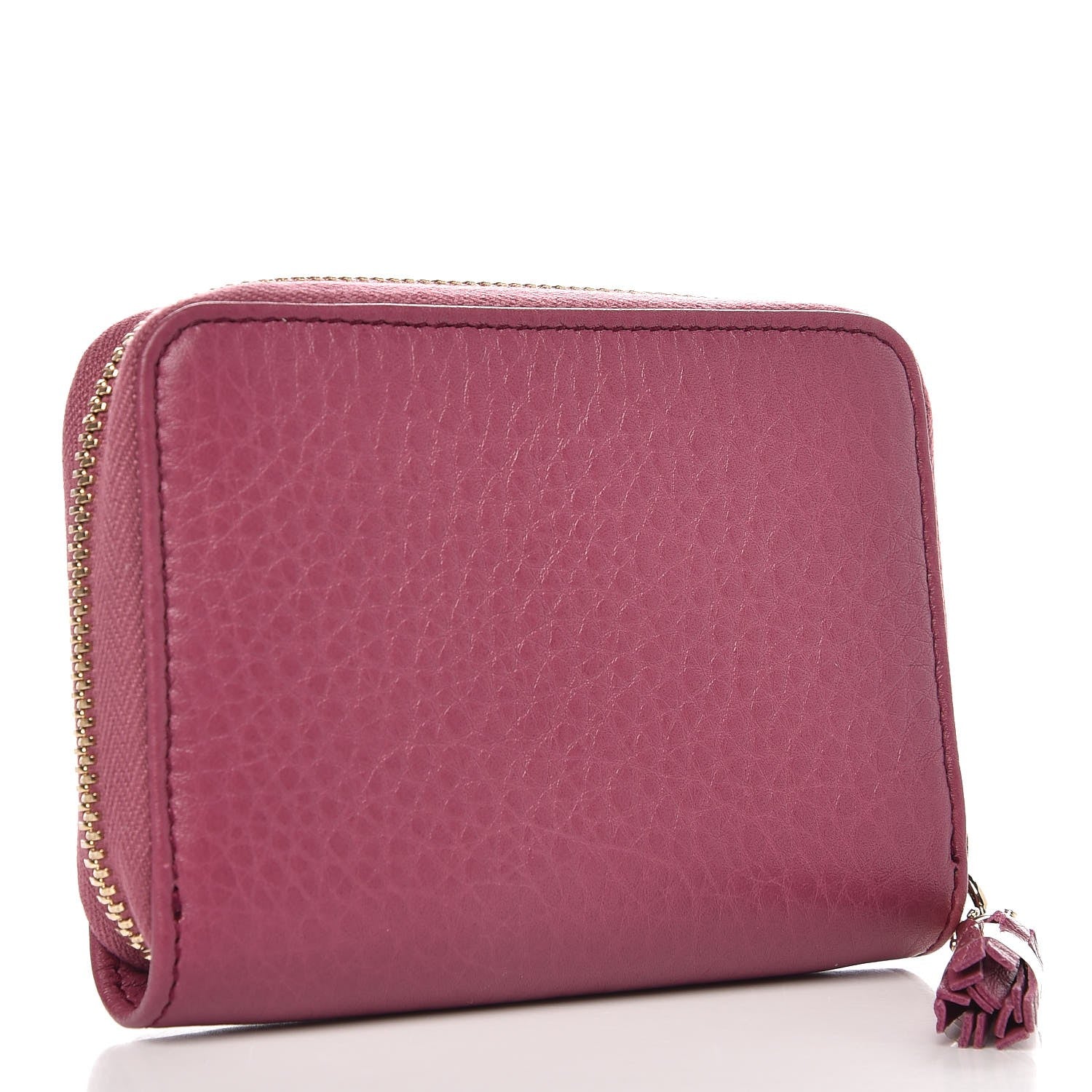 Gucci Pebbled Calfskin Soho Compact Disco Zip Around Wallet Peonia Flower 3 of 8