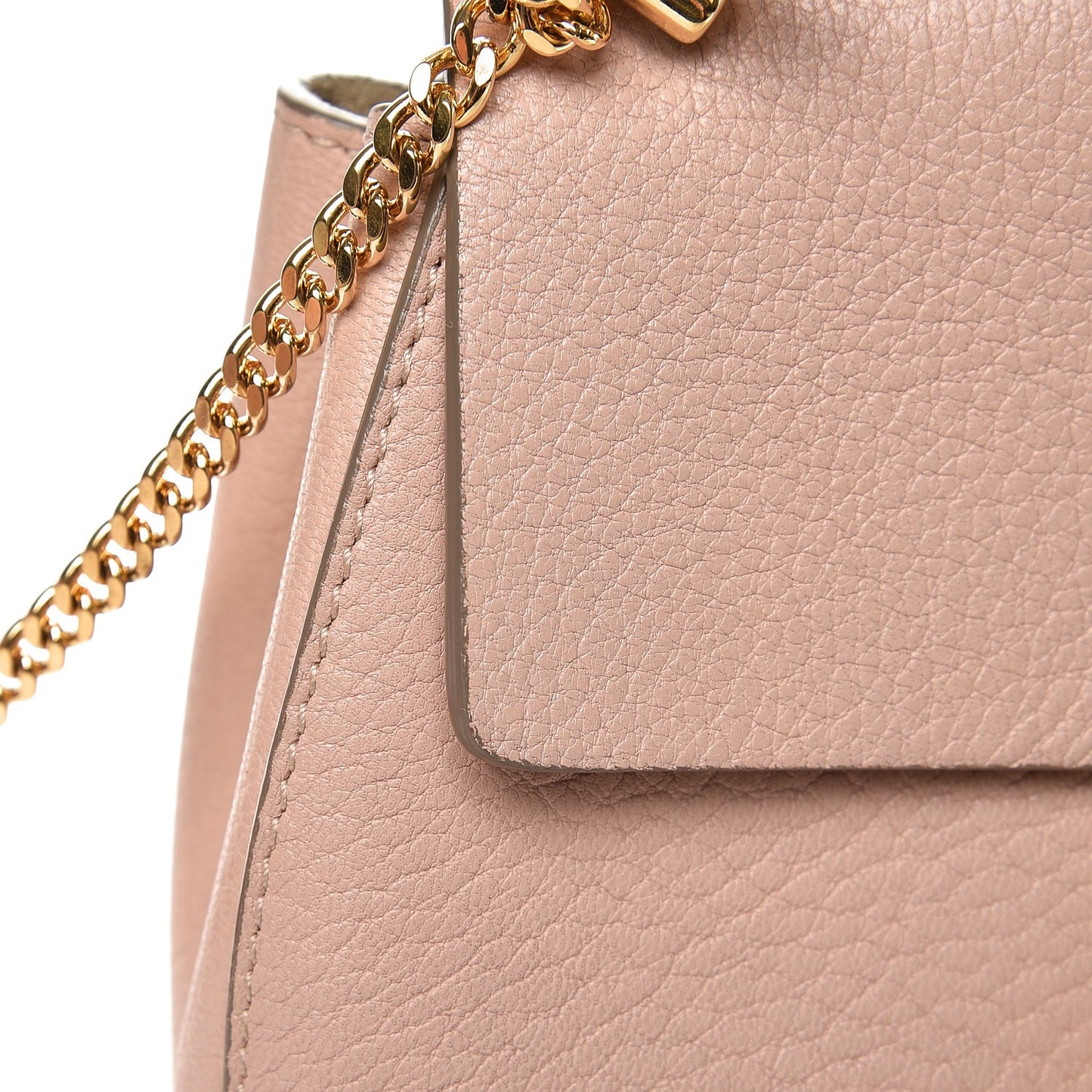 Grained Lambskin Mini Drew Shoulder Bag Cement Pink