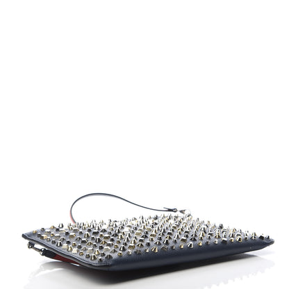 Christian Louboutin Calfskin Star Studded Loubiclutch Crossbody Clutch Navy 4 of 12