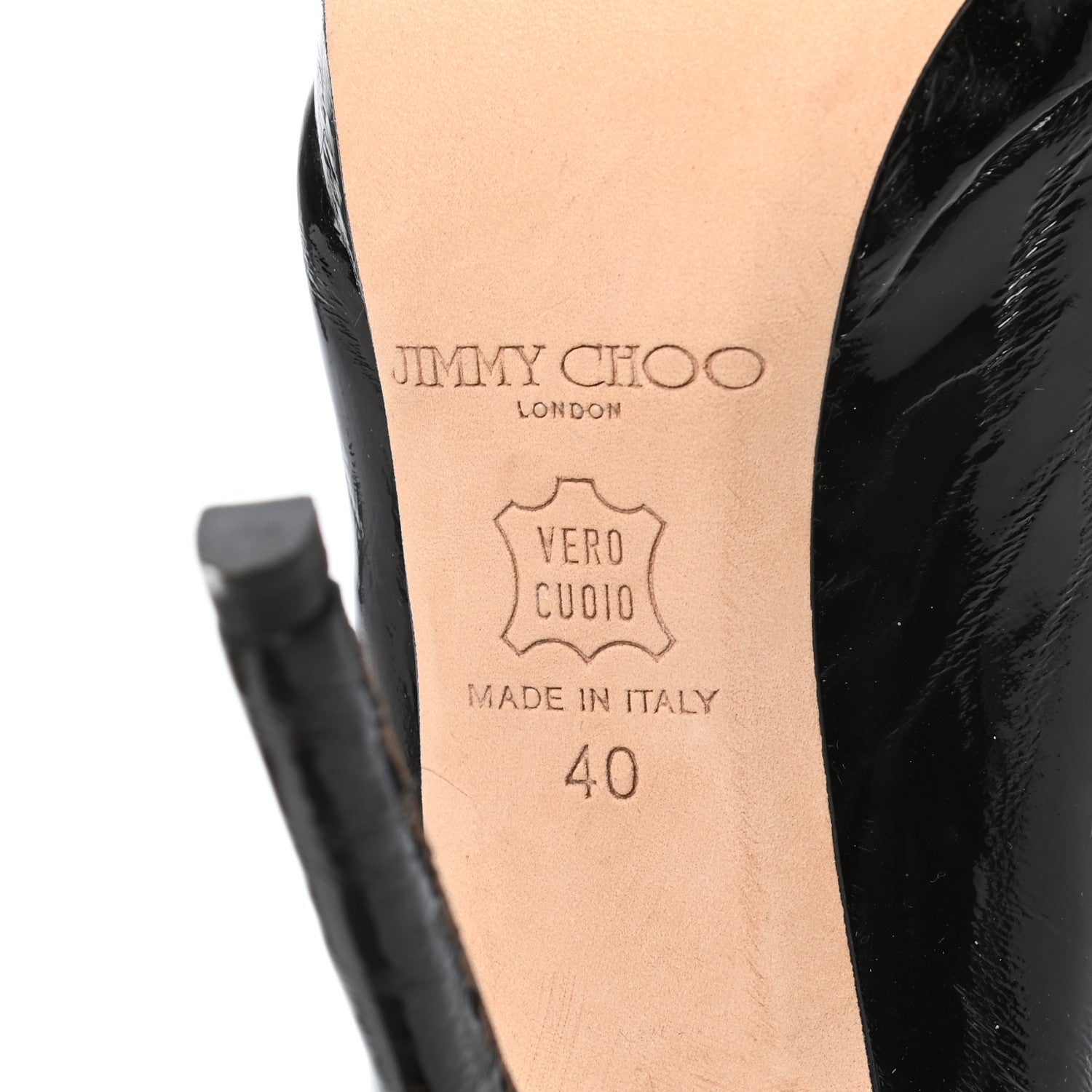 Jimmy Choo Textured Patent Ember 120 Pumps 40 Black 6 of 8