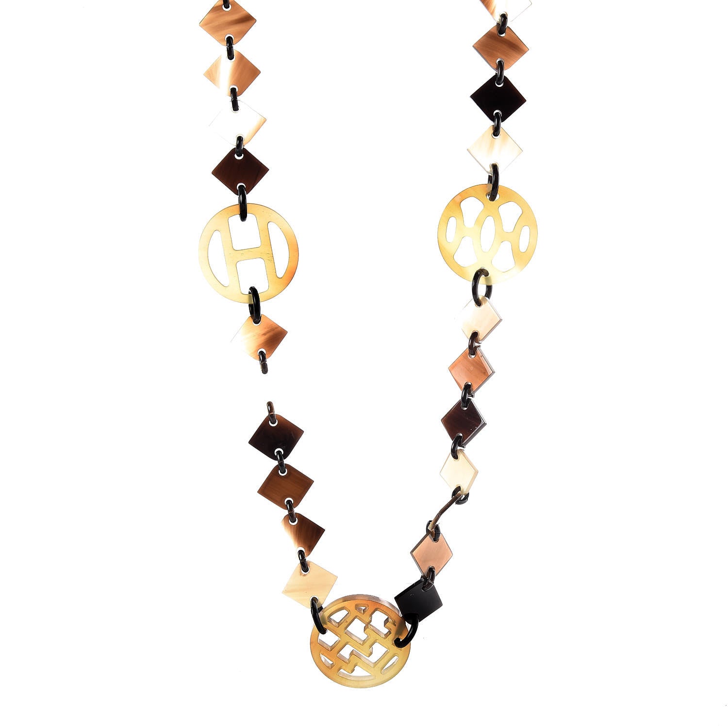 Hermes Buffalo Horn Lacquer Lena Necklace 1 of 6