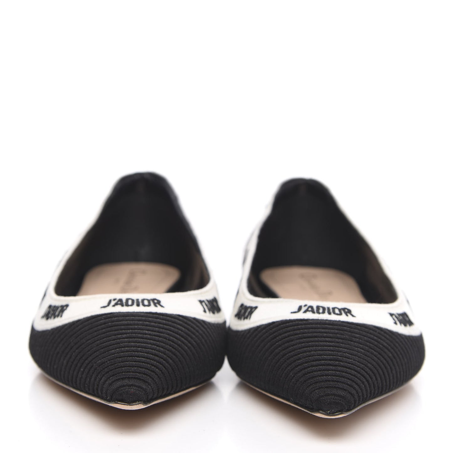 Fabric Ribbon Embroidered J'Adior Ballet Flats 37.5 Black