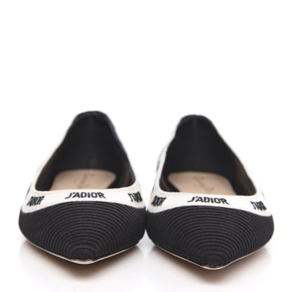 Christian Dior Fabric Ribbon Embroidered J'Adior Ballet Flats 37.5 Black 2 of 9