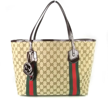 Gucci Monogram Web Large Jolie Tote Brown 1 of 9