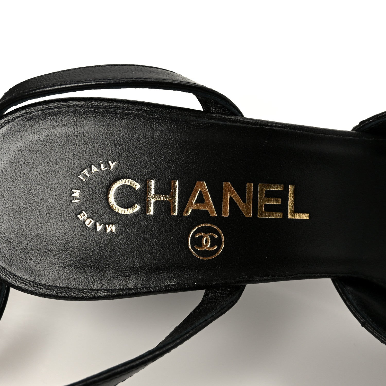 Chanel Lambskin Patent Quilted Wedge Sandals  38 Black 8 of 9