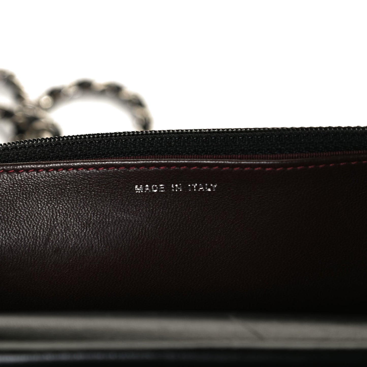 Lambskin Quilted Wallet On Chain WOC Black