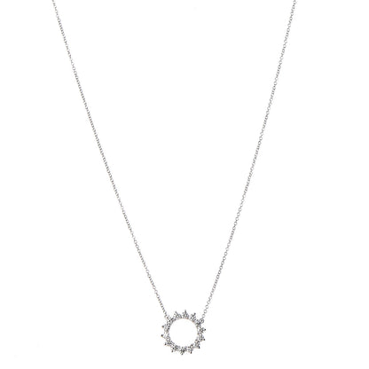 Tiffany Platinum Diamond Small Open Circle Pendant Necklace 1 of 6