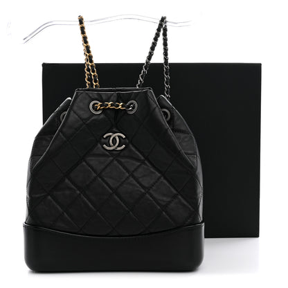 Chanel Aged Calfskin Quilted Small Gabrielle Backpack Black 11 of 11