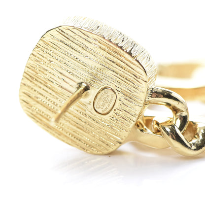 Chanel Metal Natural Stones CC Earrings Gold Blue 4 of 5