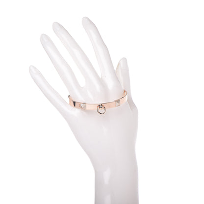 Hermes 18K Rose Gold Diamond PM Collier De Chien Bracelet SH 2 of 5