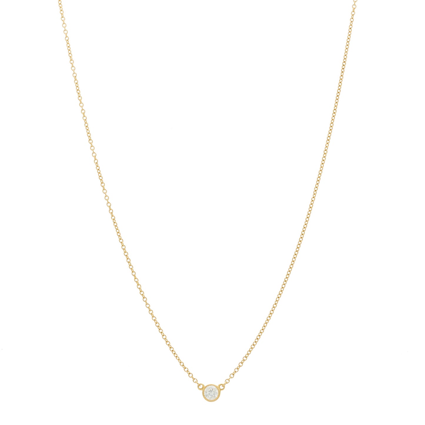 18K Yellow Gold Diamond .14ct Elsa Peretti Diamonds by the Yard Pendant Necklace