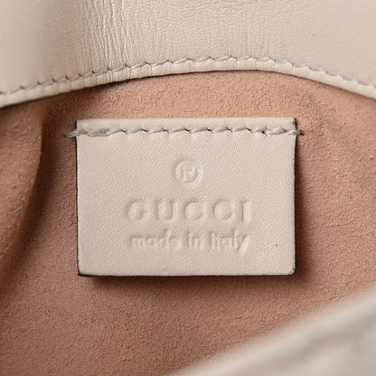 Gucci Calfskin Matelasse Super Mini GG Marmont Shoulder Bag White 6 of 11