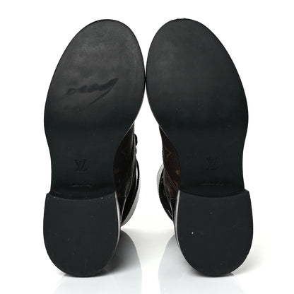 Louis Vuitton Calfskin Monogram Wonderland Flat Ranger Boots 35.5 Black 4 of 6
