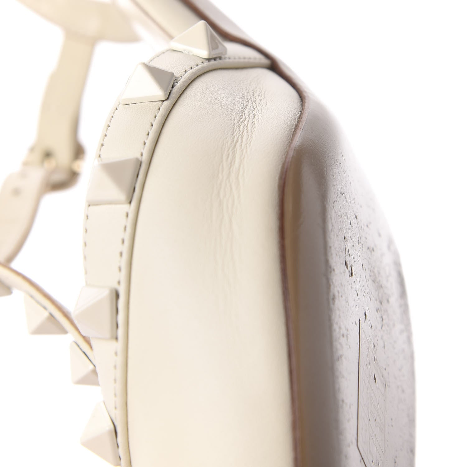 Valentino Garavani Calfskin Lacquered Monochrome Rockstud Ankle Strap 65mm Pumps 38.5 Ivory 12 of 13