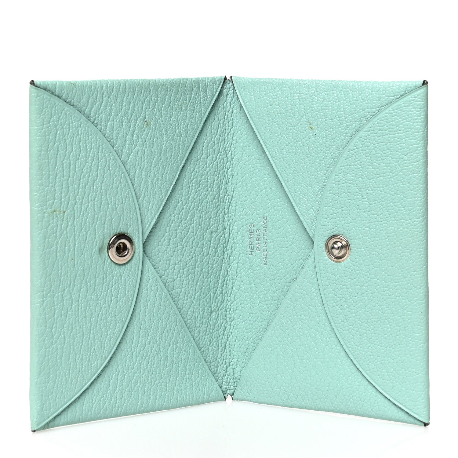 Hermes Chevre Mysore Calvi Card Case Aqua 5 of 9