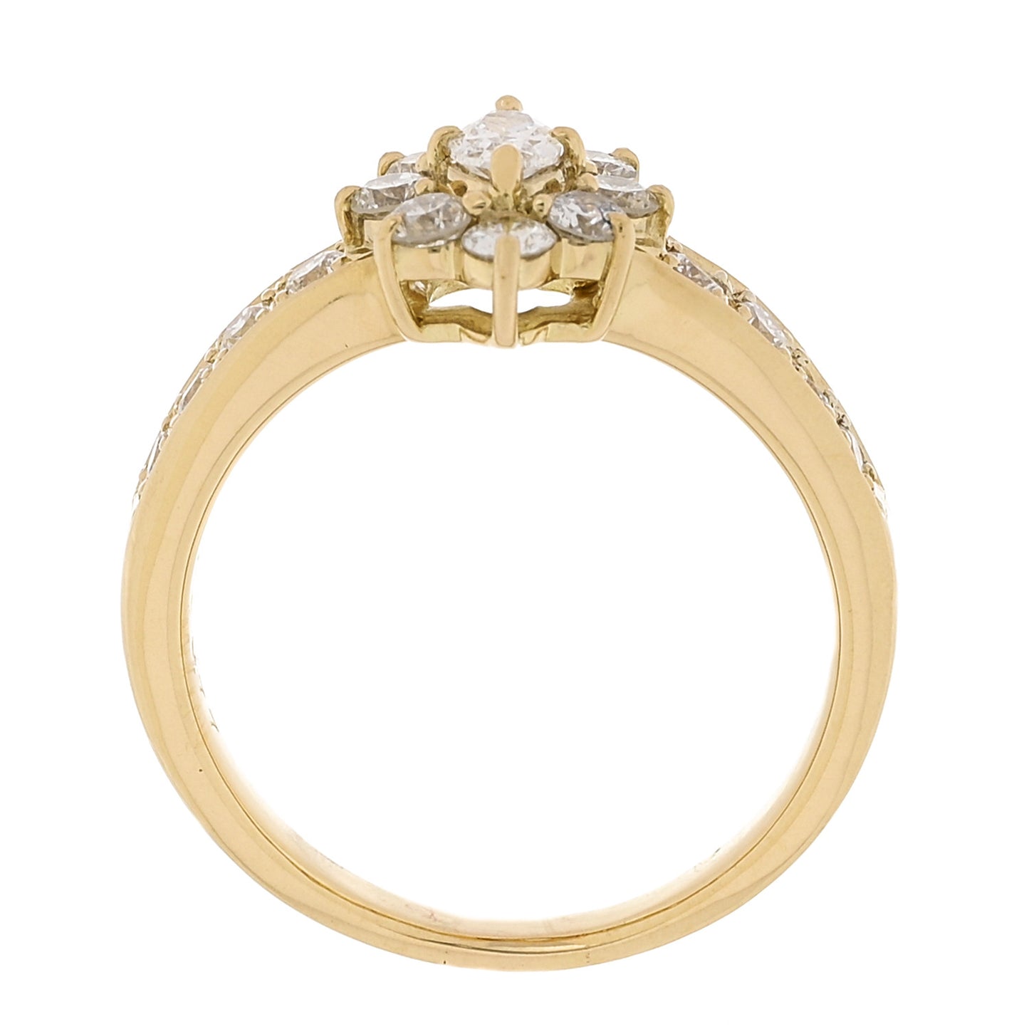 18K Yellow Gold Diamond .19ctw Floral Ring 54 7