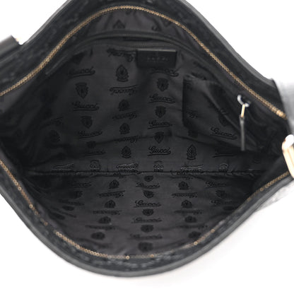 Gucci Guccissima Medium Flat Messenger Bag Black 5 of 11