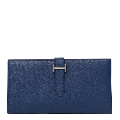 Hermes Chevre Mysore Bearn Gusset Wallet Bleu Thalassa 1 of 14