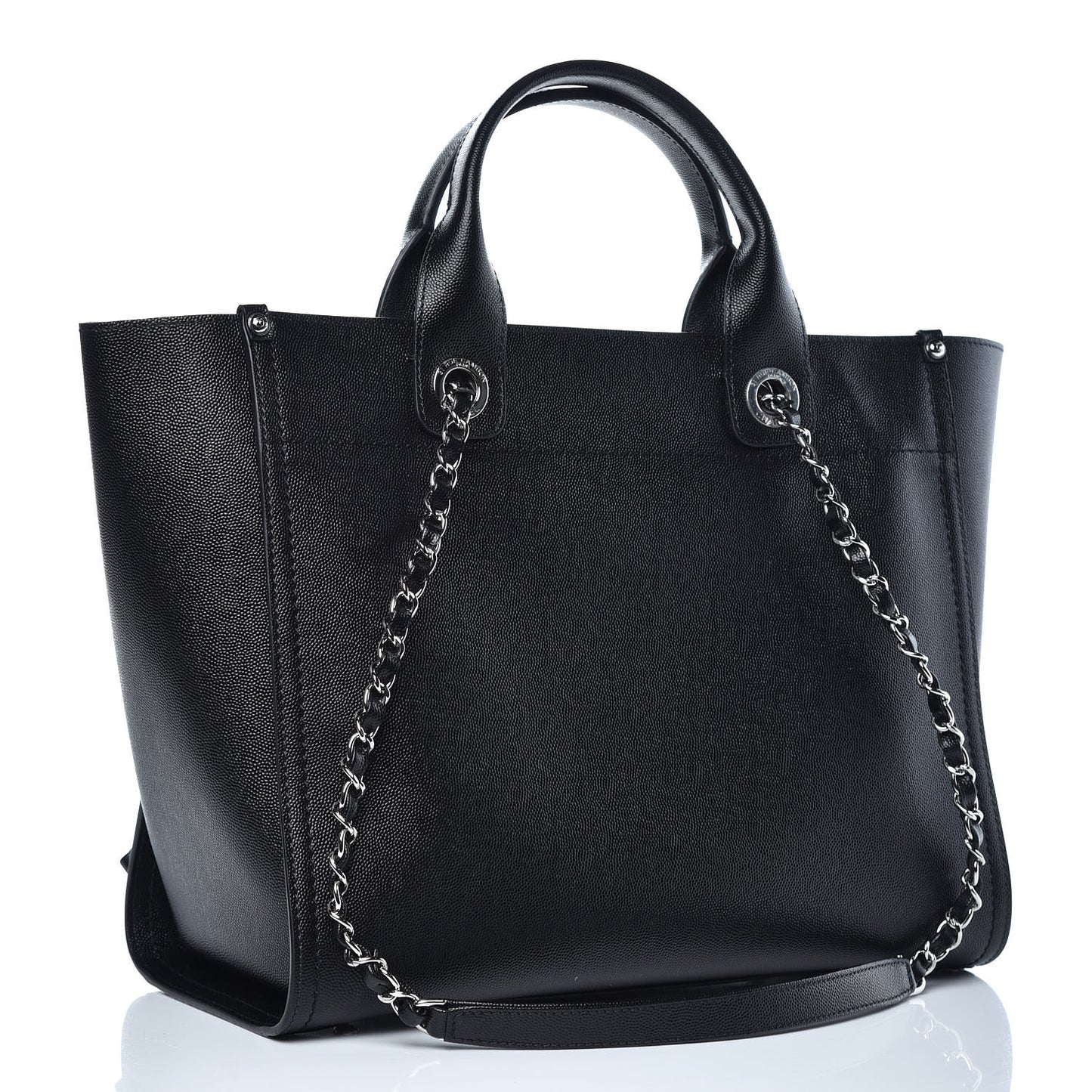 Caviar Small Studded Deauville Tote Black
