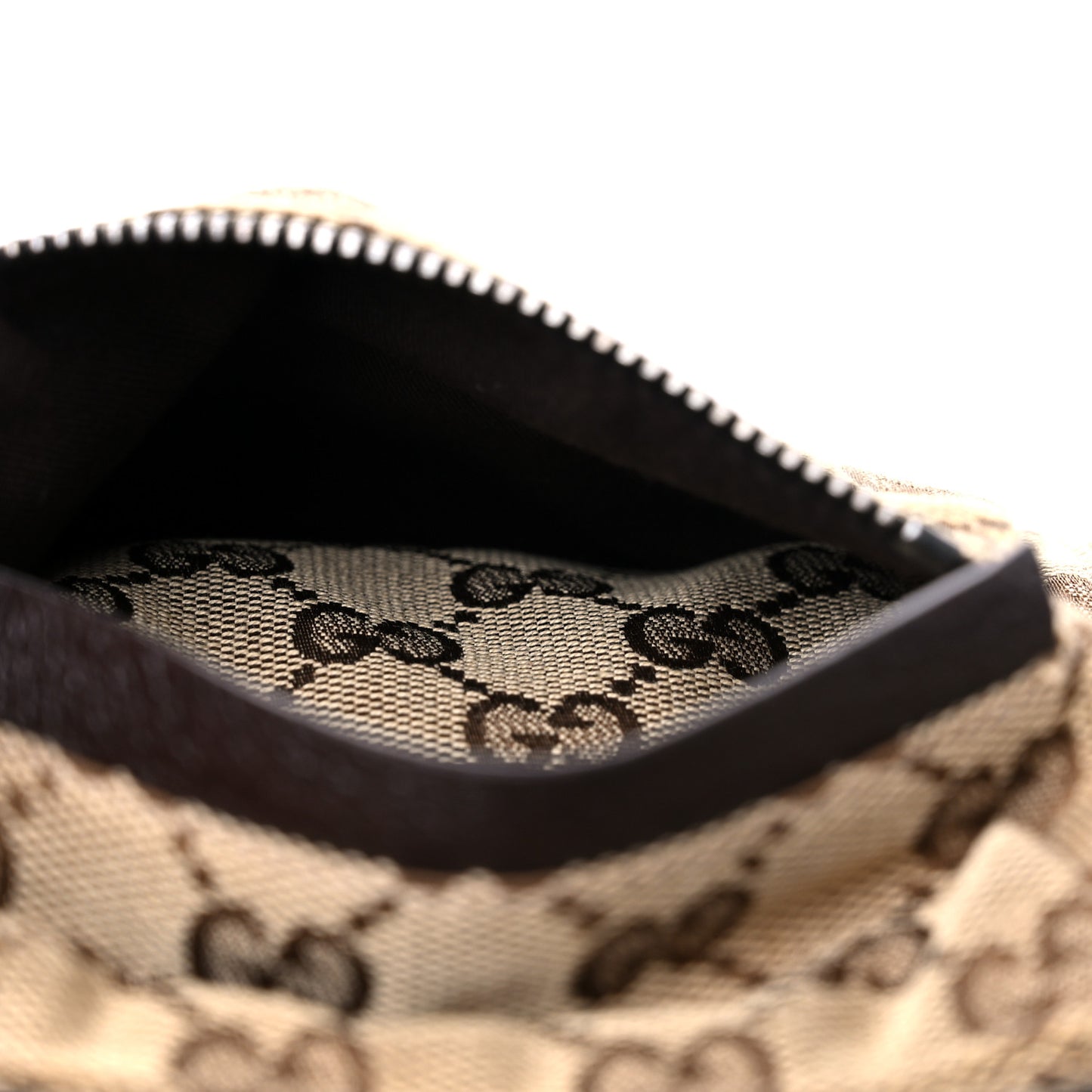 GG Monogram Double Pocket Belt Bag Dark Brown
