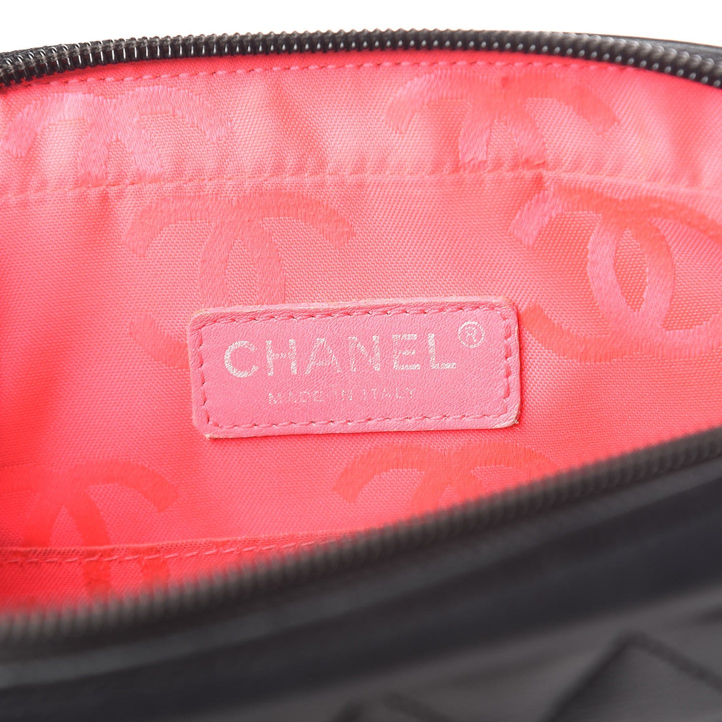 Calfskin Quilted Cambon Camera Bag Black