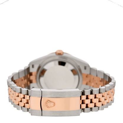 Rolex Stainless Steel 18K Everose Gold Diamond Bezel 36mm Oyster Perpetual Datejust Watch Black 126281RBR 3 of 6