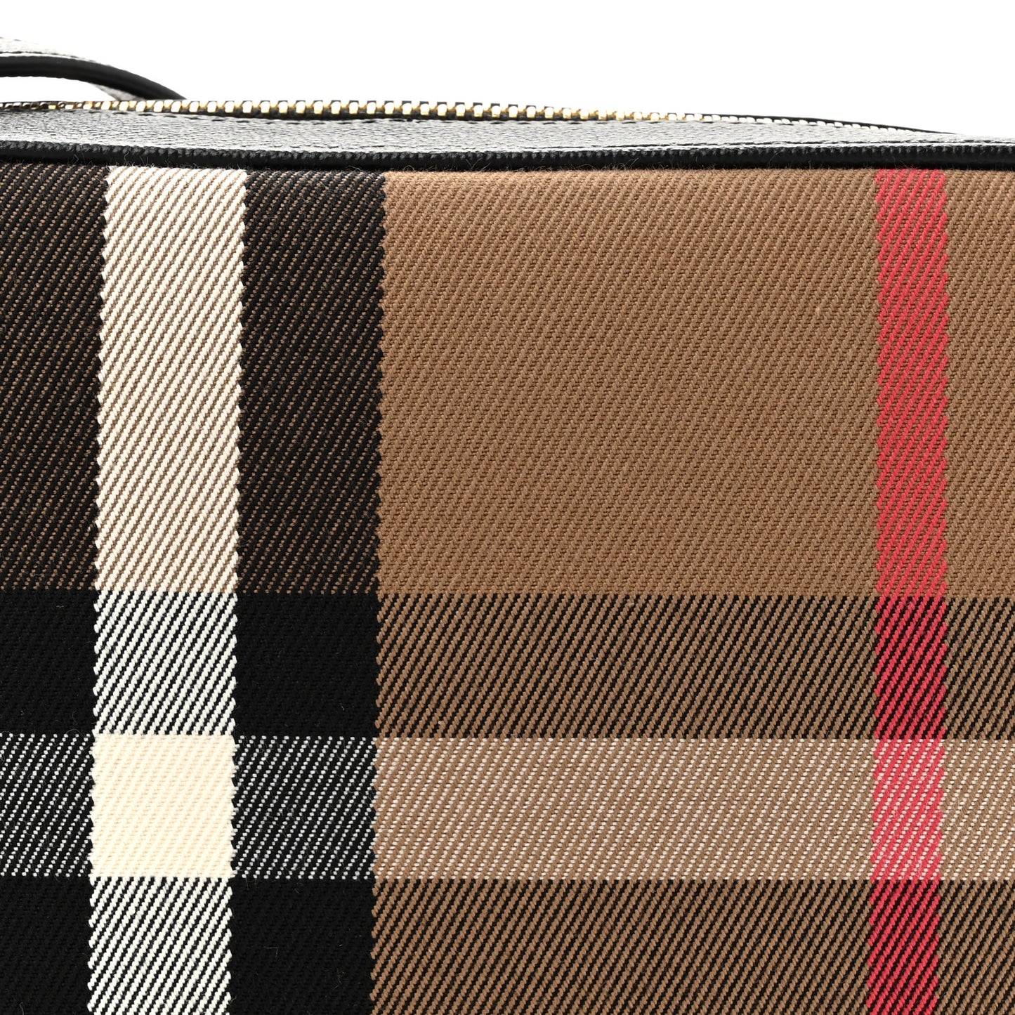 Giant Check Calfskin Large Camera Bag Black