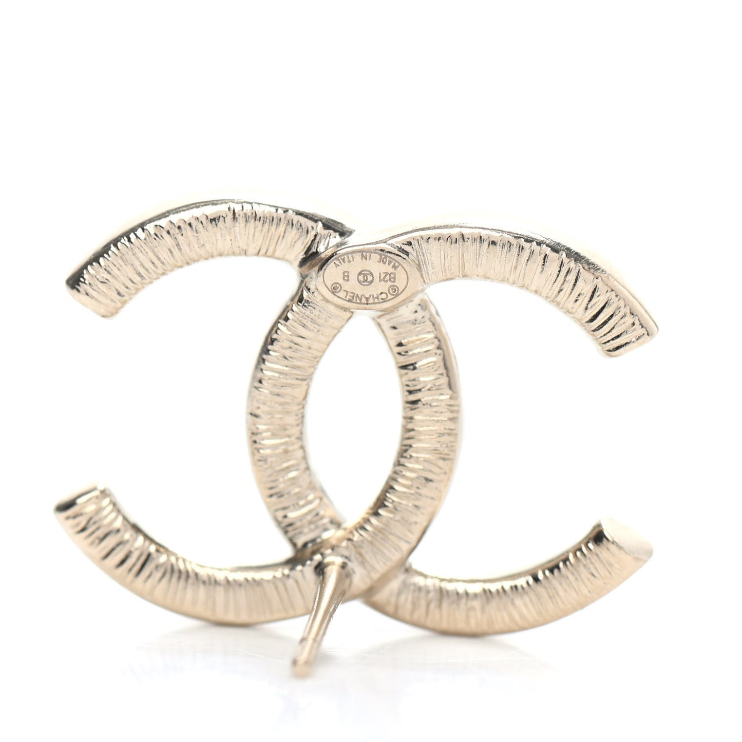 Crystal Large CC Earrings Silver