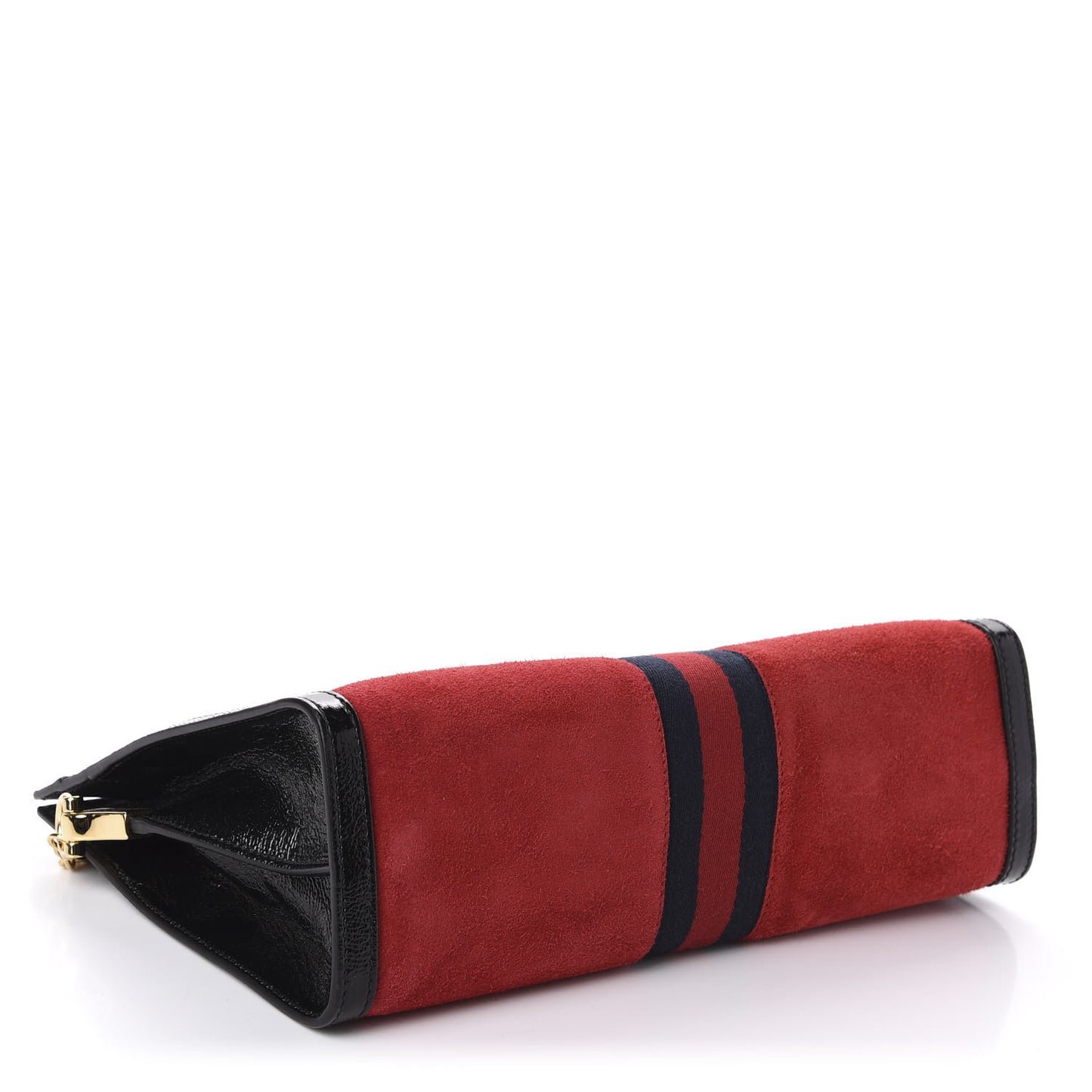 Suede Patent Web Medium Ophidia Chain Shoulder Bag Hibiscus Red Black