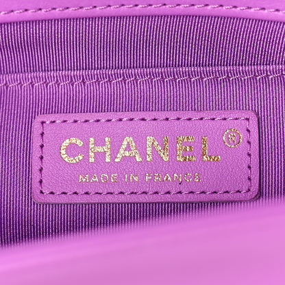 Chanel Lambskin Chevron Quilted Medium Boy Flap Purple 7 of 10