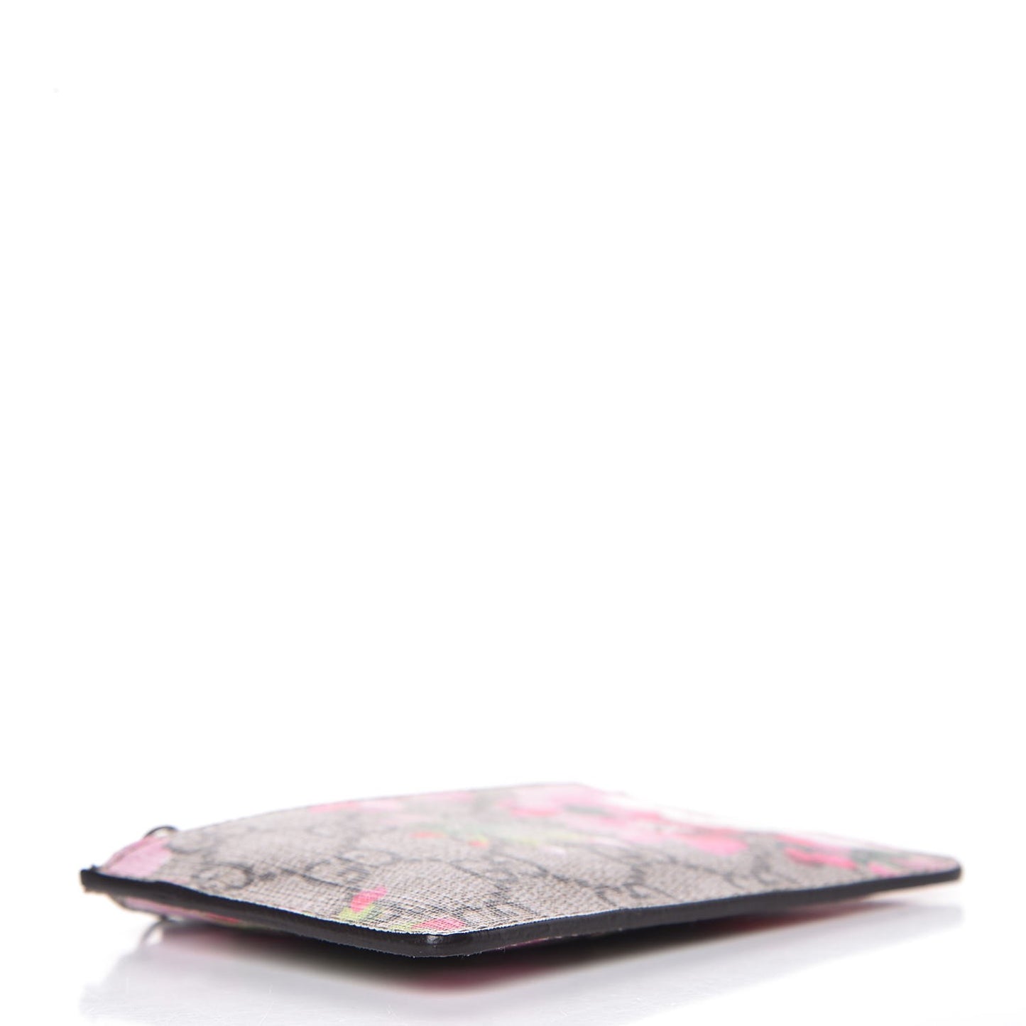 GG Supreme Monogram Blooms Key Ring Coin Case Beige Multicolor Dry Rose