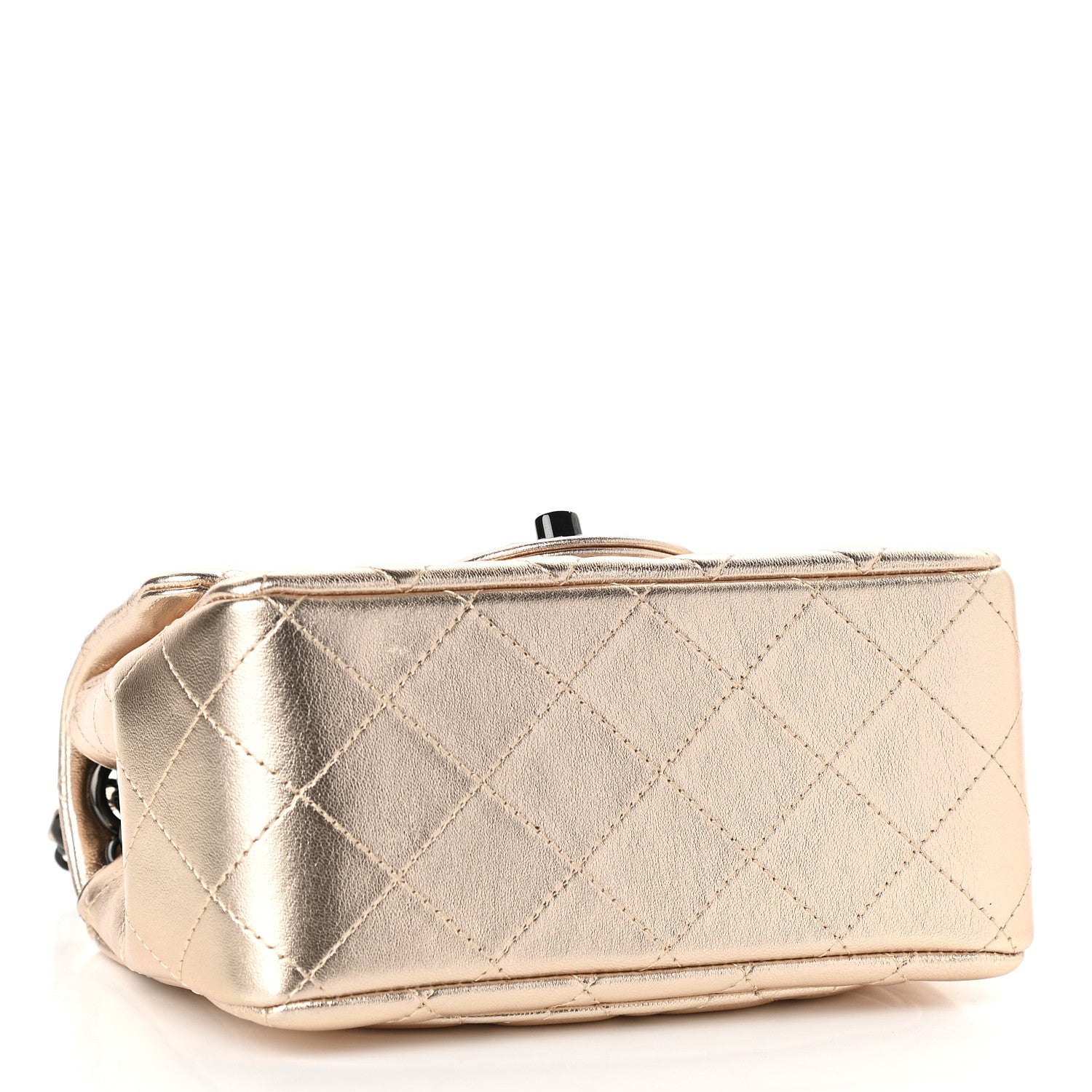Chanel Metallic Lambskin Quilted Mini Square Flap Gold Black 4 of 9