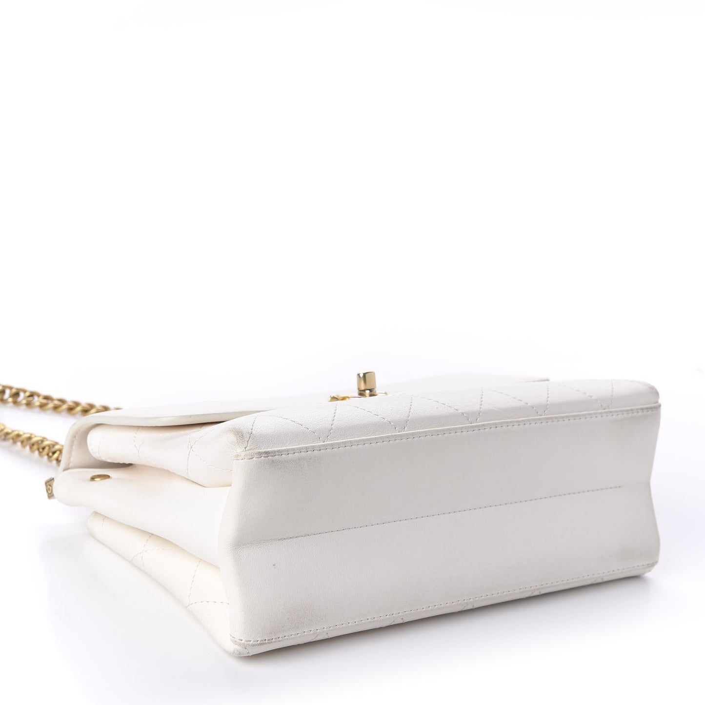 Lambskin Quilted Small Coco Lux Flap White
