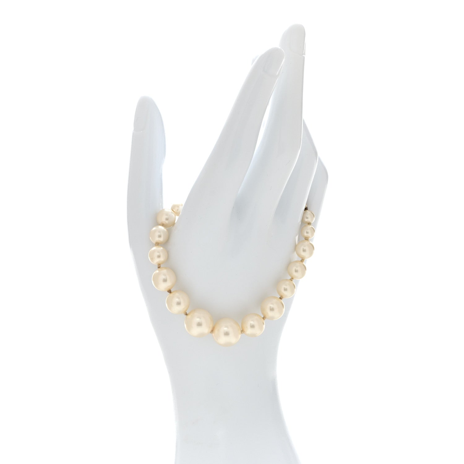 Chanel Graduated Pearl Crystal CC Bracelet Gold 2 of 6