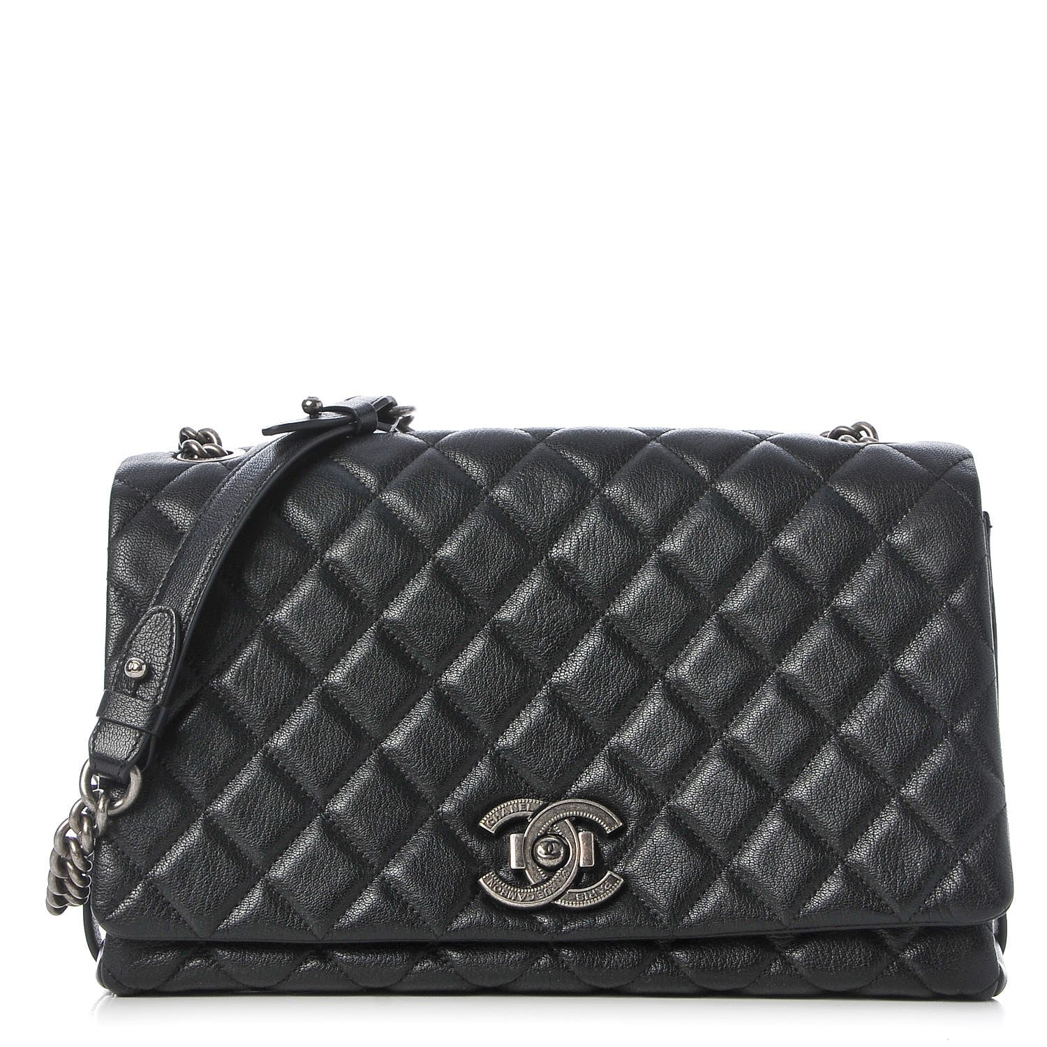 Chanel Goatskin Quilted Large City Rock Flap Black 1 of 8