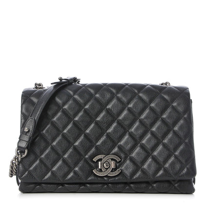 Chanel Goatskin Quilted Large City Rock Flap Black 1 of 8