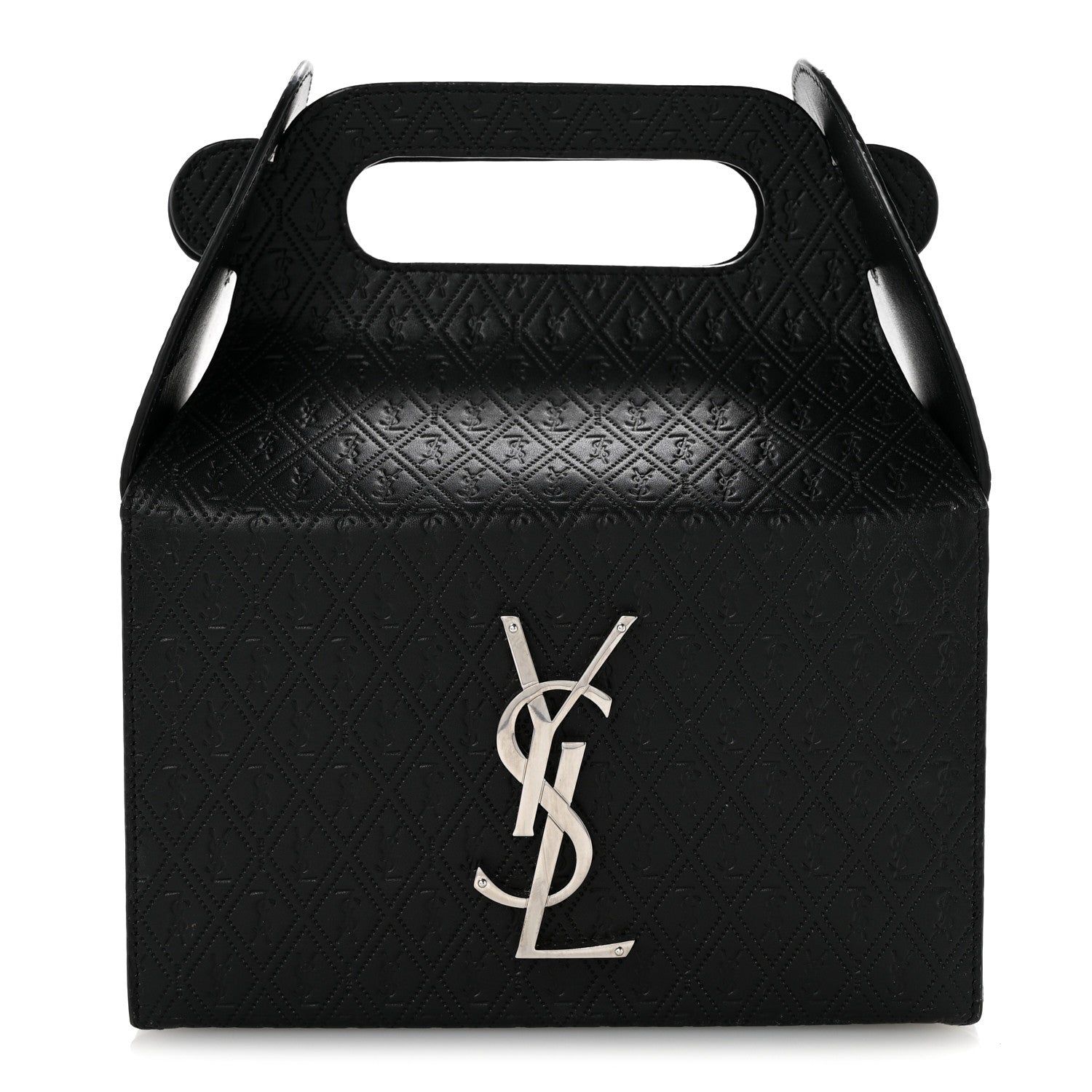 Saint Laurent Calfskin Monogram Take Away Box Black 1 of 15