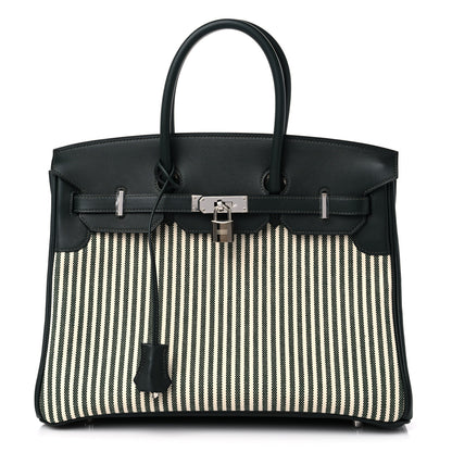Hermes Toile Birkin 35 Vert Anglais 1 of 10