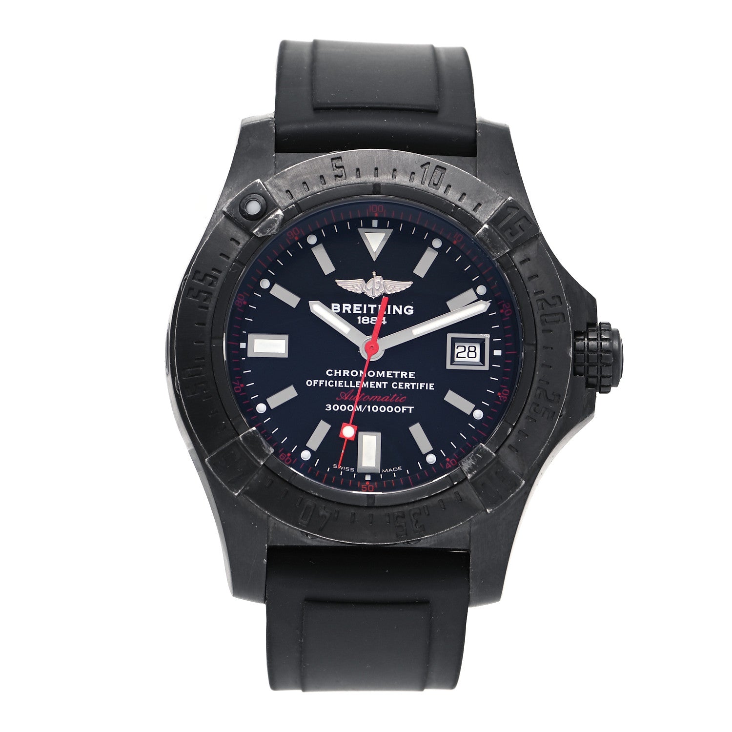 Breitling Stainless Steel Rubber 45mm Avenger Seawolf Automatic Watch Black M17330 1 of 5