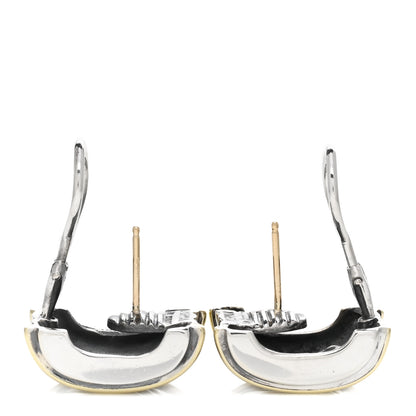 David Yurman Sterling Silver 14K Yellow Gold Cable Classics Cigar Band Earrings 3 of 3