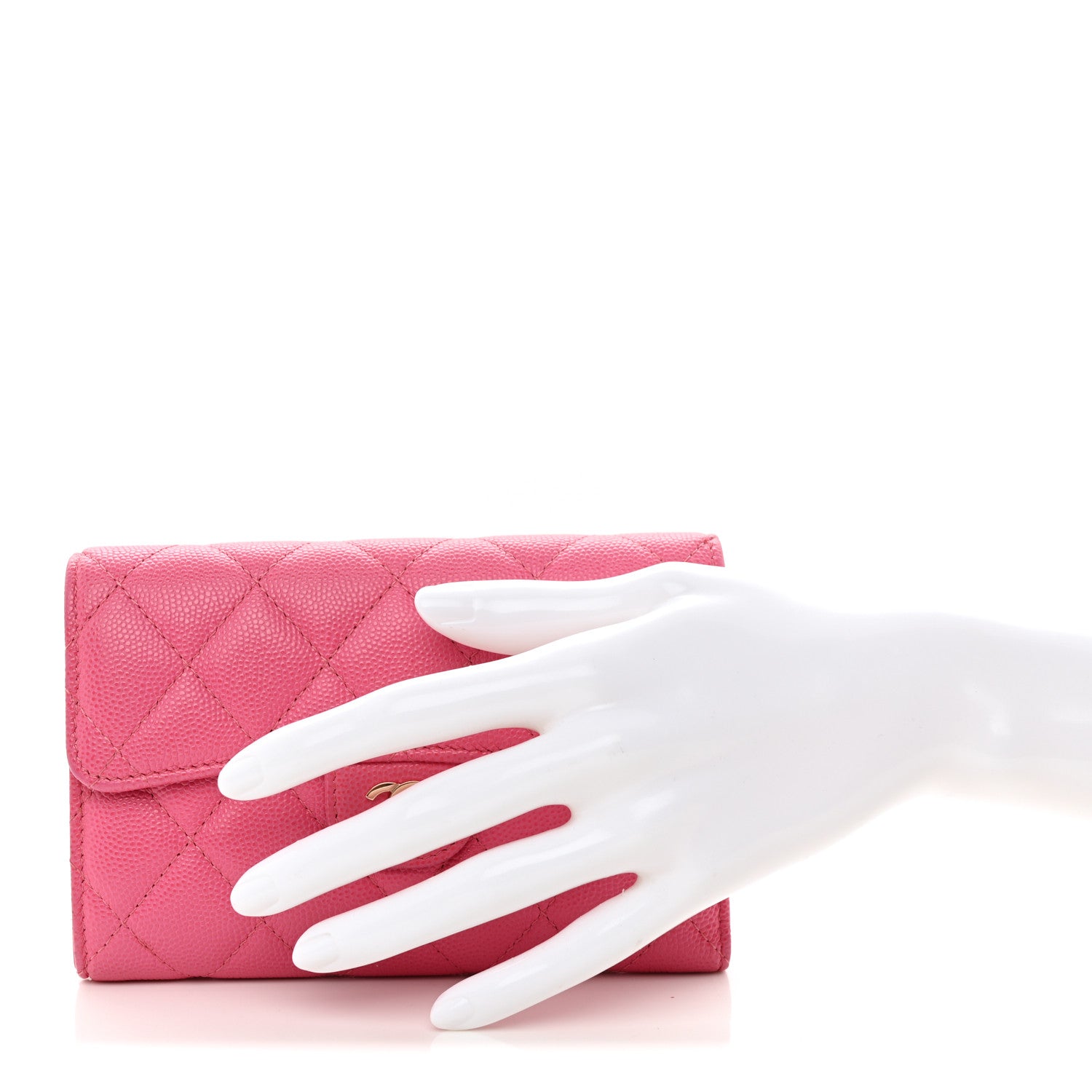 Chanel Caviar Quilted Medium Flap Wallet Pink 2 of 11