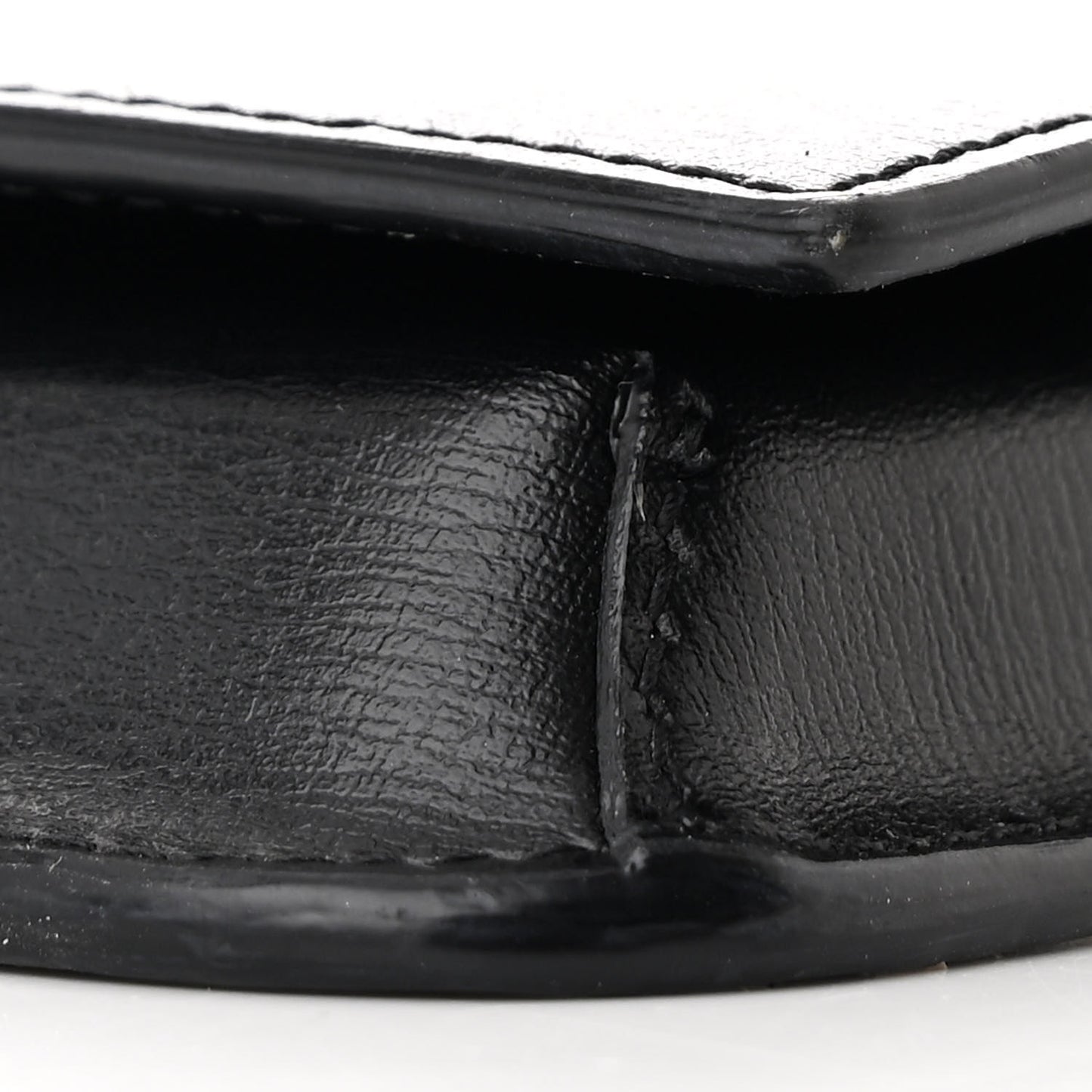 Grained Calfskin Monogram Phone Holder Crossbody Black