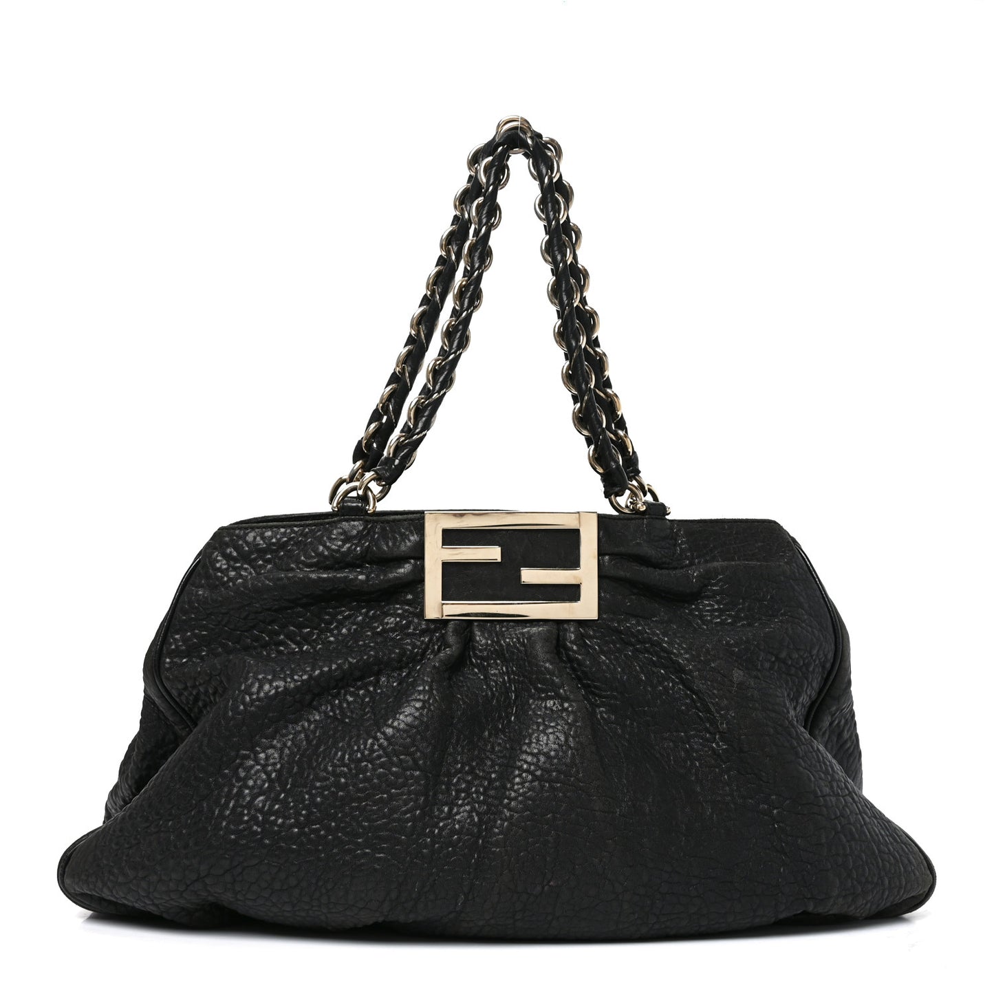 Crinkled Lambskin Mia Tote Black