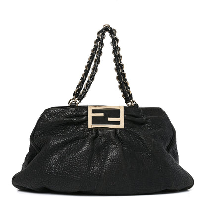 Fendi Crinkled Lambskin Mia Tote Black 1 of 10